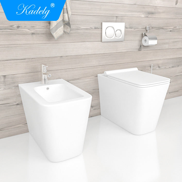 Kadelg B-2370B Modern Rimless Flushing System Black Ceramic Toilet