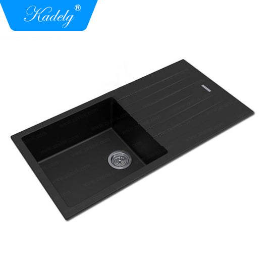 Kadelg 1050A China Wholesale Black Sink Topmount Granite Kitchen Sink