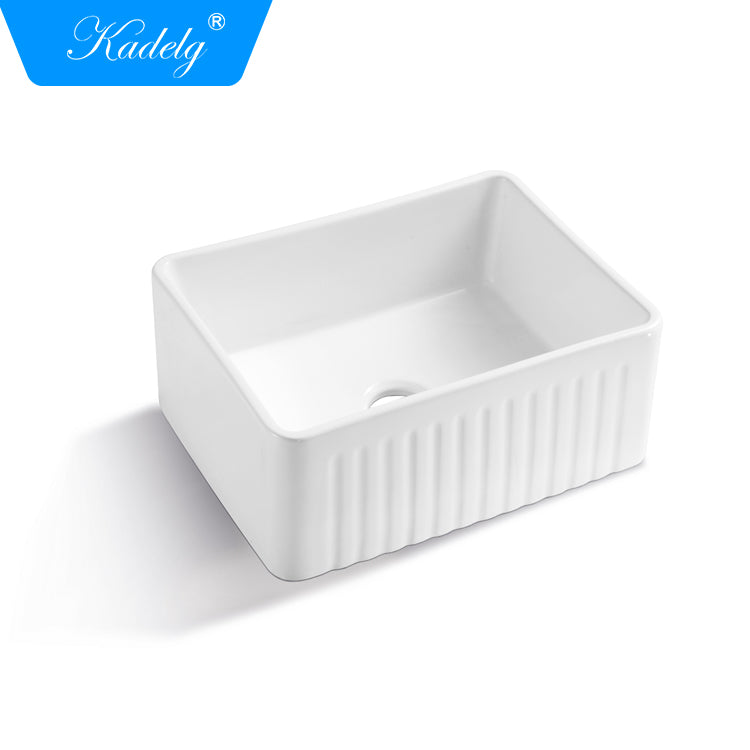 Kadelg 2418B China Good Quality Undermount White Ceramic Kitchen Sink