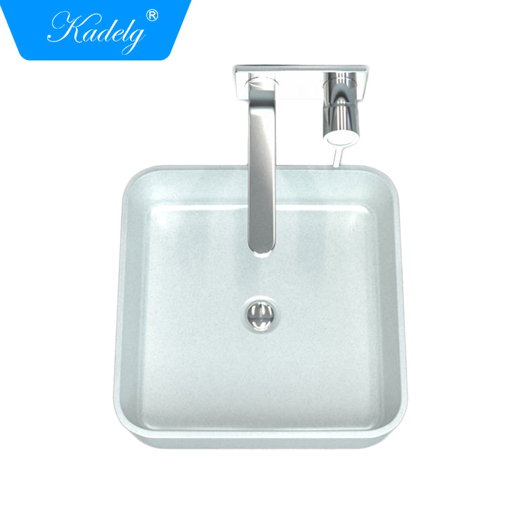 Kadelg 400W Hot Products Countertop White Square Granite Bathroom Sink