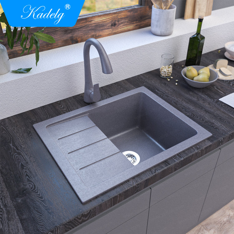 Kadelg 6449A Modern Undermount Kitchen Sink Single Bowl Quartz Sink