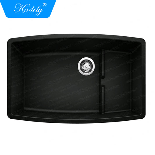 Kadelg 8149L Heat Resistant Undermount Black Farmhouse Kitchen Sink