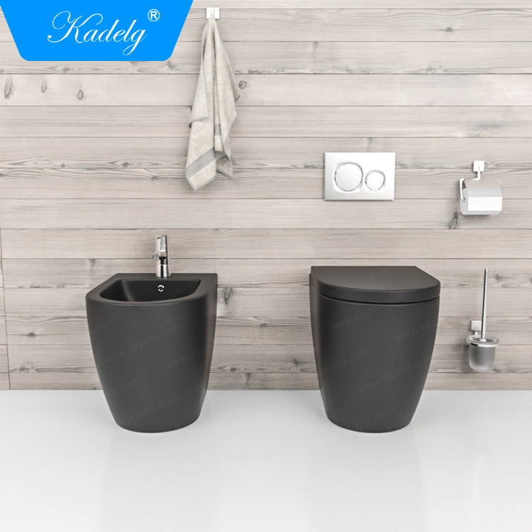 Kadelg B-2376B Wholesale Ceramic Floor Standing Matt Black Toilet